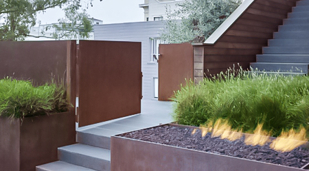 corten steel landscape